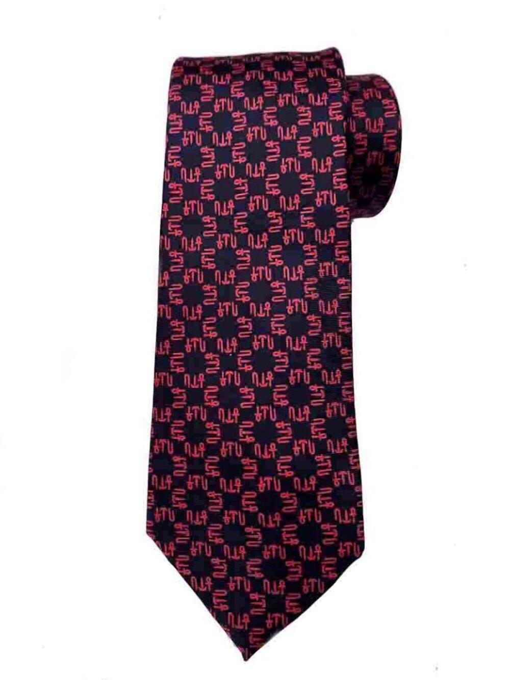 British Museum English Silk Tie Egyptian Hieroglyphs Ankh Red Blue Men's